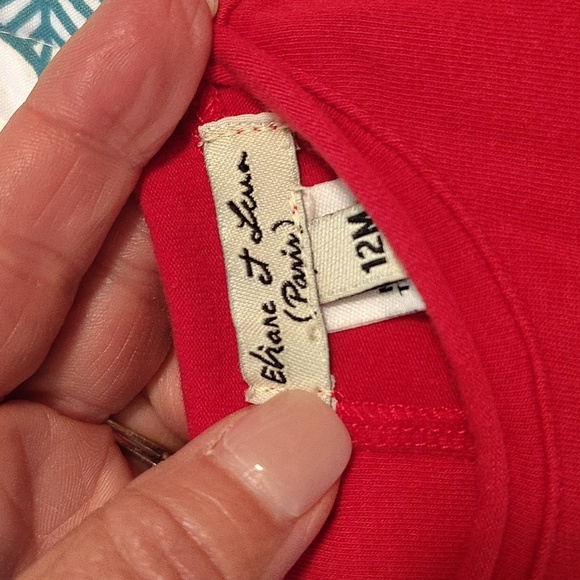 Elaina et Lena Red Floral Dress Size 12 Months Layers Long Sleeve Cotton - Picture 4 of 7